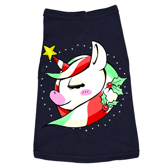 Cute Christmas Unicorn Star Mistletoe Doggie Tank