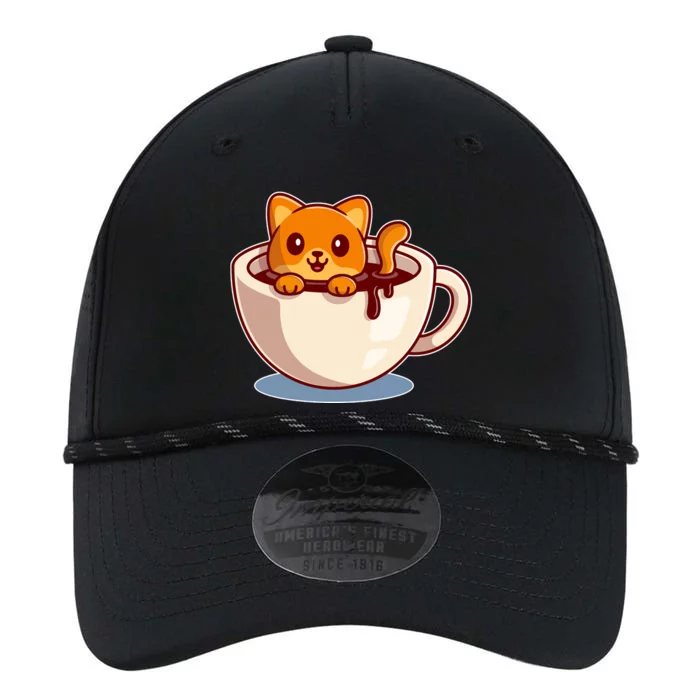 Cute Coffee Kitty Performance The Dyno Cap