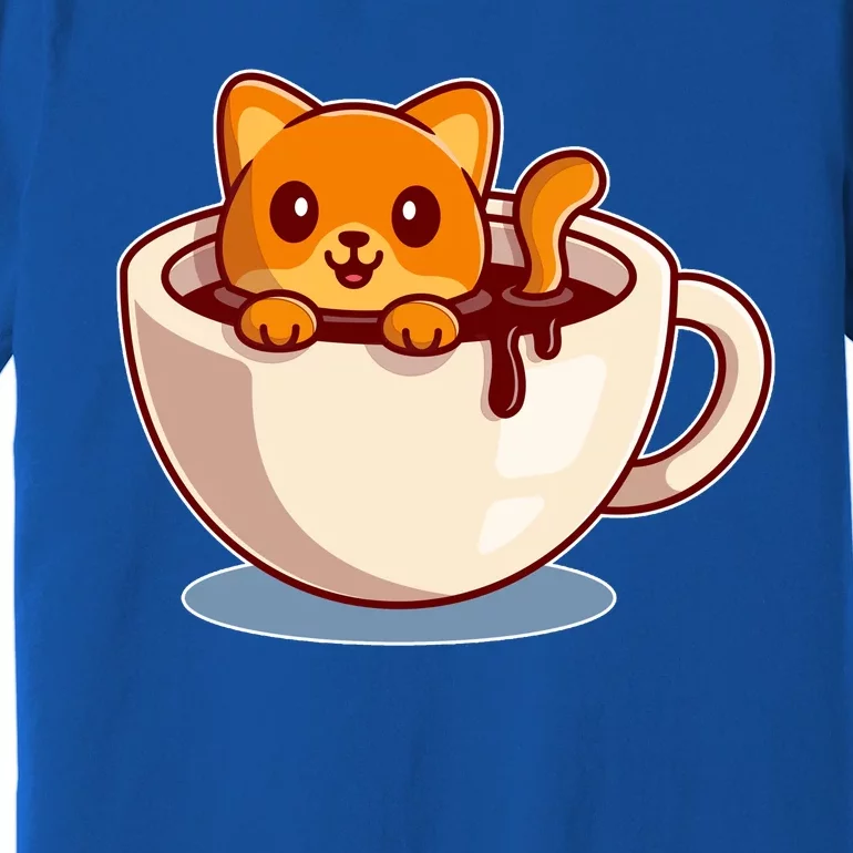 Cute Coffee Kitty Premium T-Shirt