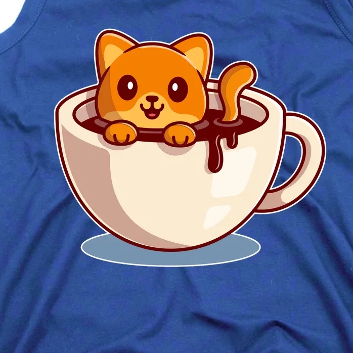 Cute Coffee Kitty Tank Top