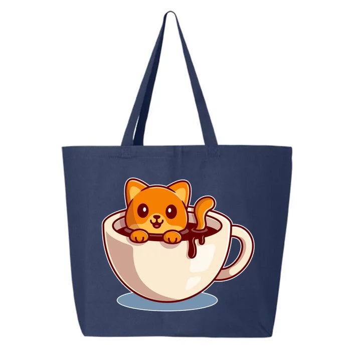 Cute Coffee Kitty 25L Jumbo Tote