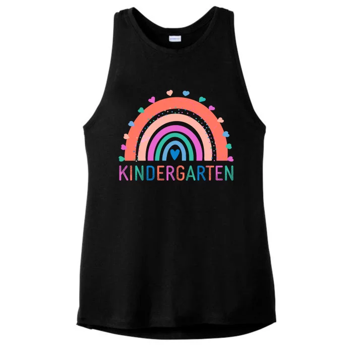 Cute Colorful Kindergarten Rainbow Ladies Tri-Blend Wicking Tank