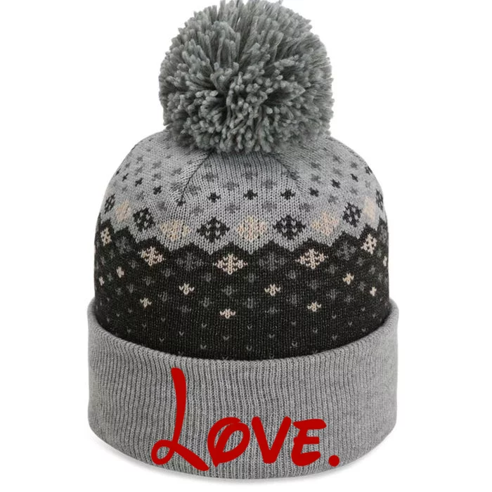 Cute Cursive Love Valentines Day The Baniff Cuffed Pom Beanie