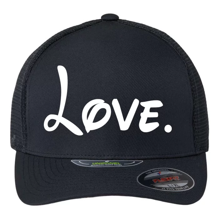 Cute Cursive Love Valentines Day Flexfit Unipanel Trucker Cap