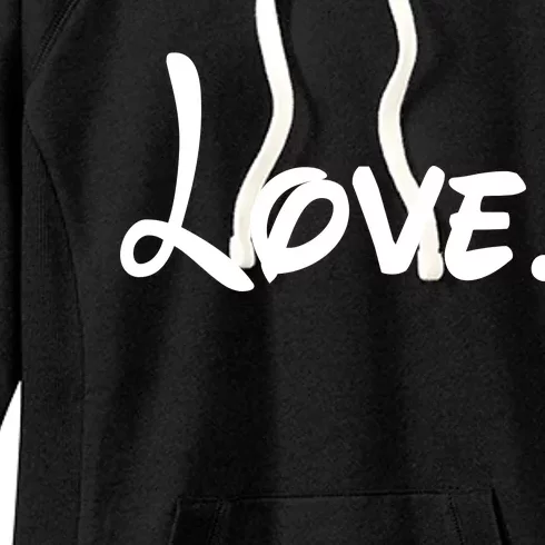 Cute Cursive Love Valentines Day Women's Fleece Hoodie