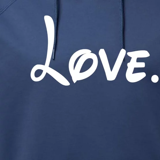 Cute Cursive Love Valentines Day Performance Fleece Hoodie