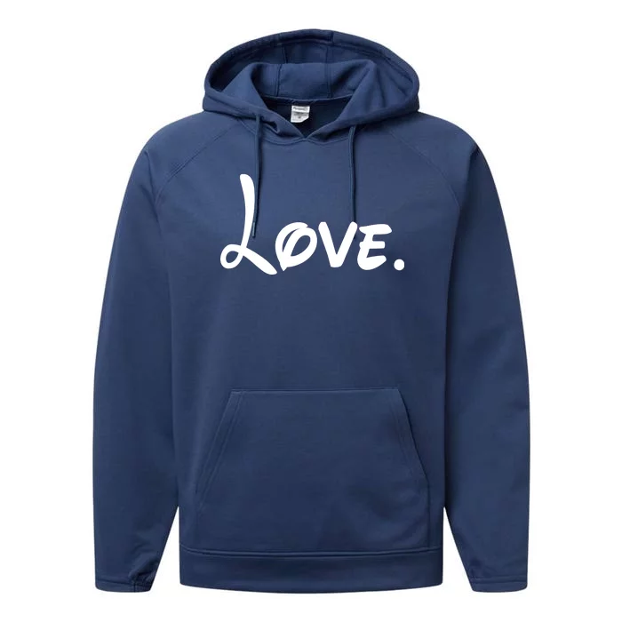 Cute Cursive Love Valentines Day Performance Fleece Hoodie