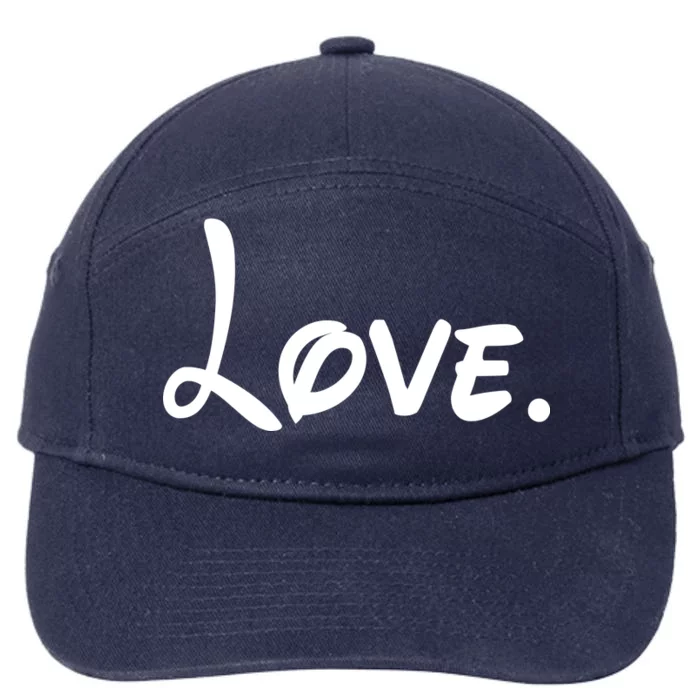 Cute Cursive Love Valentines Day 7-Panel Snapback Hat