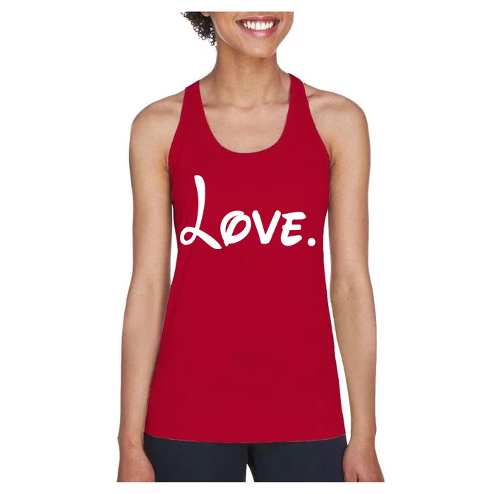 Cute Cursive Love Valentines Day Women's Racerback Tank