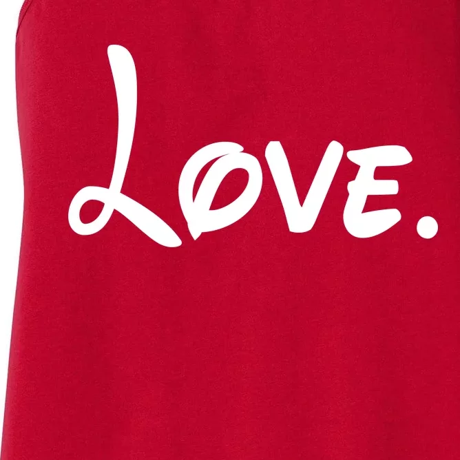 Cute Cursive Love Valentines Day Women's Racerback Tank