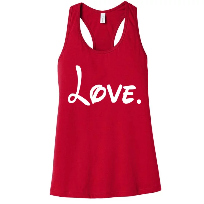 Cute Cursive Love Valentines Day Women's Racerback Tank