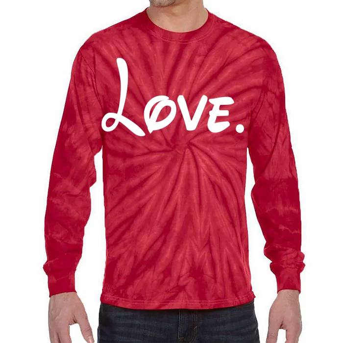 Cute Cursive Love Valentines Day Tie-Dye Long Sleeve Shirt