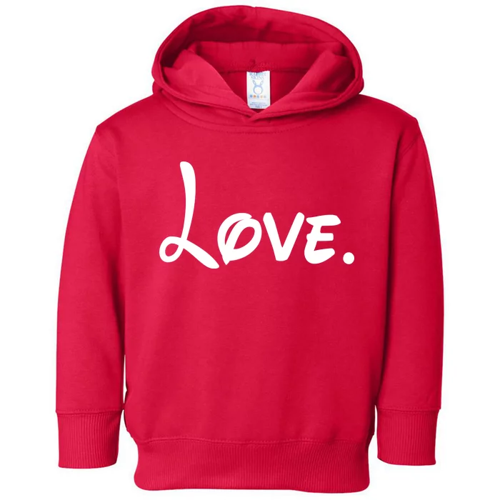 Cute Cursive Love Valentines Day Toddler Hoodie