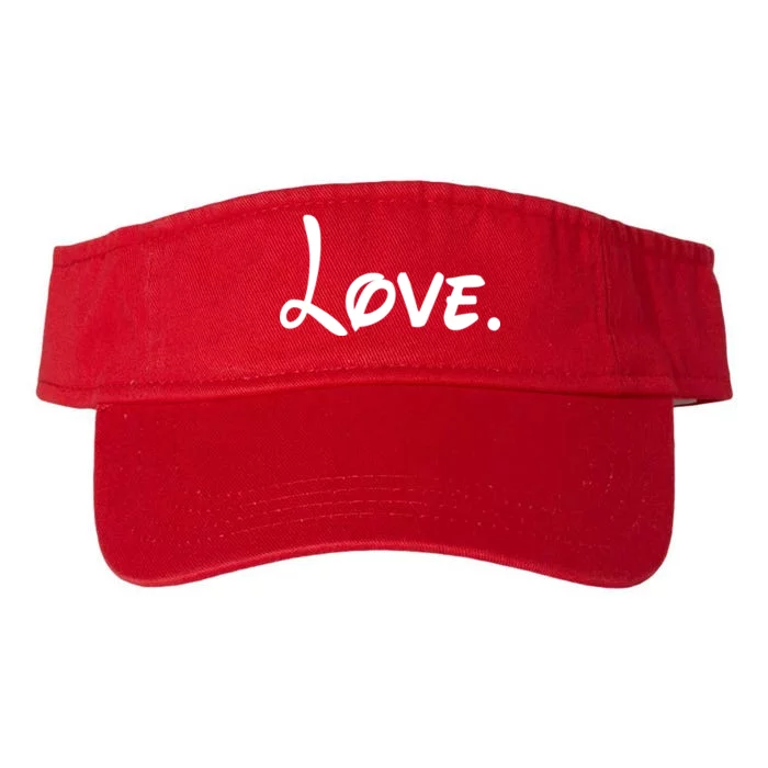 Cute Cursive Love Valentines Day Valucap Bio-Washed Visor