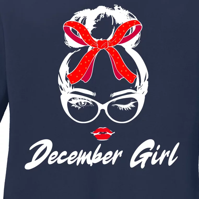 Cute December Girl Birthday Ladies Long Sleeve Shirt