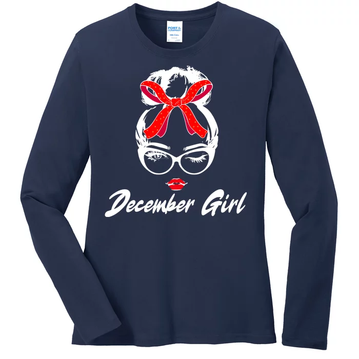 Cute December Girl Birthday Ladies Long Sleeve Shirt