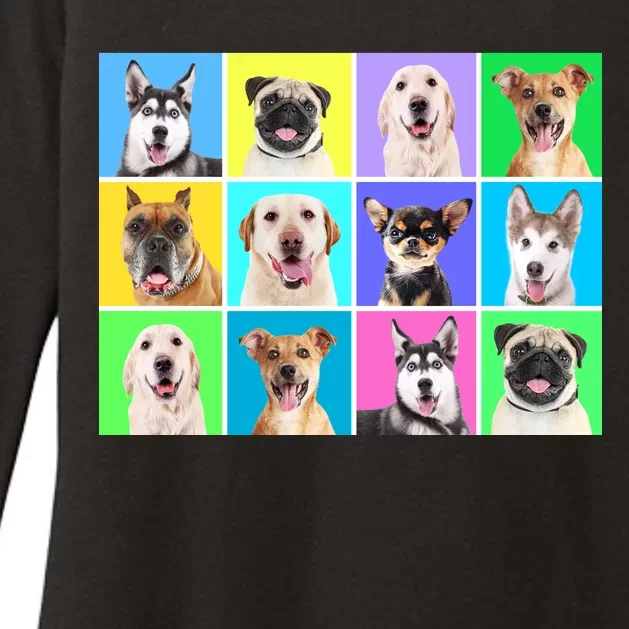 Cute Dogs Portrait Womens CVC Long Sleeve Shirt