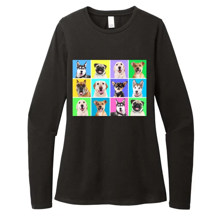 Cute Dogs Portrait Womens CVC Long Sleeve Shirt