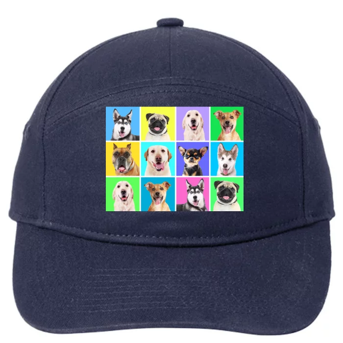 Cute Dogs Portrait 7-Panel Snapback Hat