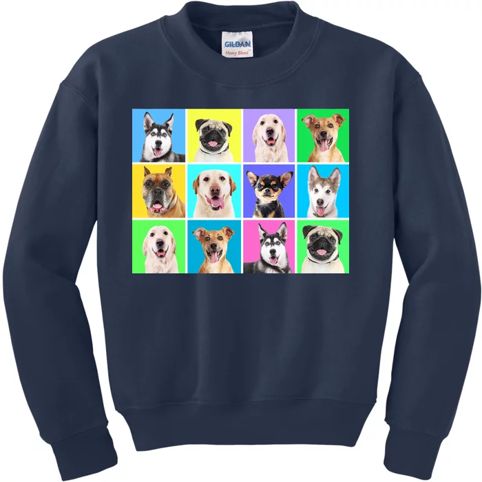 Cute Dogs Portrait Kids Sweatshirt