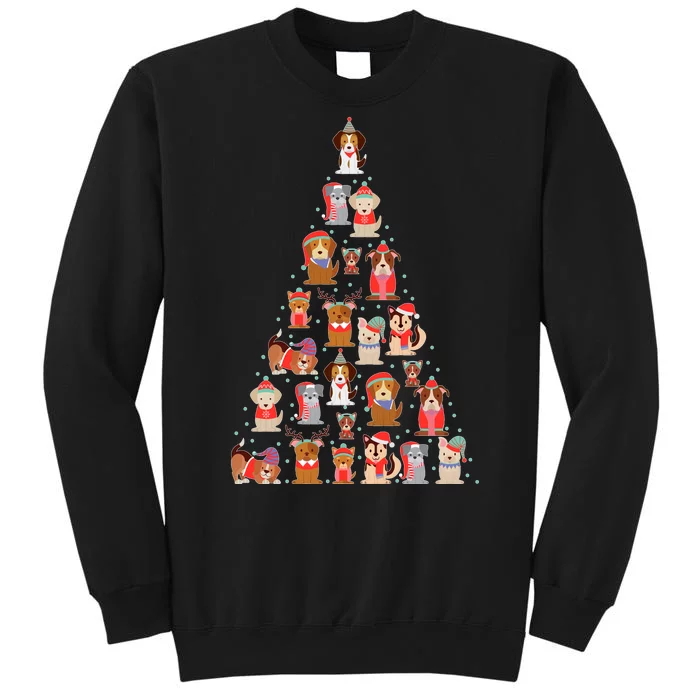 Cute Dogs Puppies Christmas Tree Sweatshirt