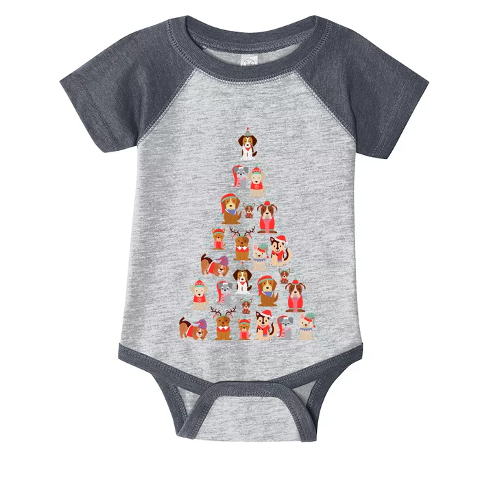 Cute Dogs Puppies Christmas Tree Infant Baby Jersey Bodysuit