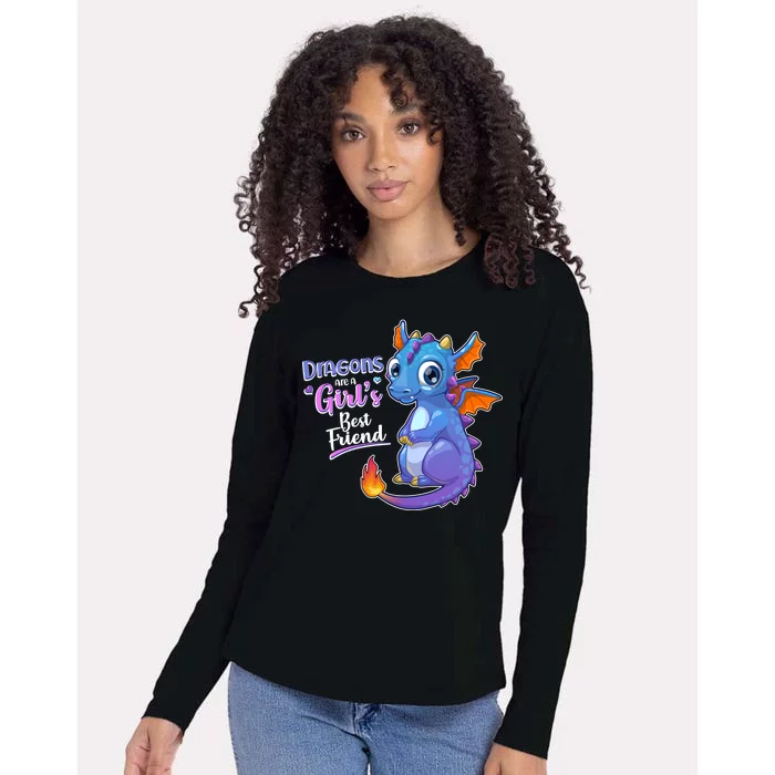 Cute Dragons Are A Girl's Best Friend Womens Cotton Relaxed Long Sleeve T-Shirt