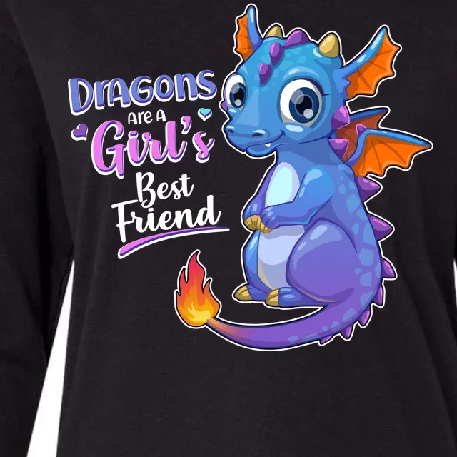 Cute Dragons Are A Girl's Best Friend Womens Cotton Relaxed Long Sleeve T-Shirt