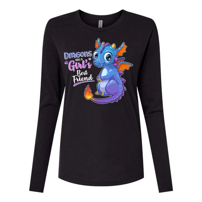 Cute Dragons Are A Girl's Best Friend Womens Cotton Relaxed Long Sleeve T-Shirt