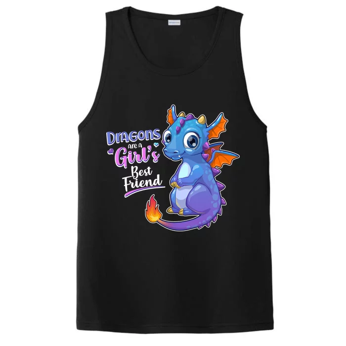 Cute Dragons Are A Girl's Best Friend Performance Tank