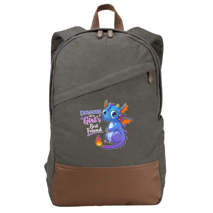 Cute Dragons Are A Girl's Best Friend Cotton Canvas Backpack