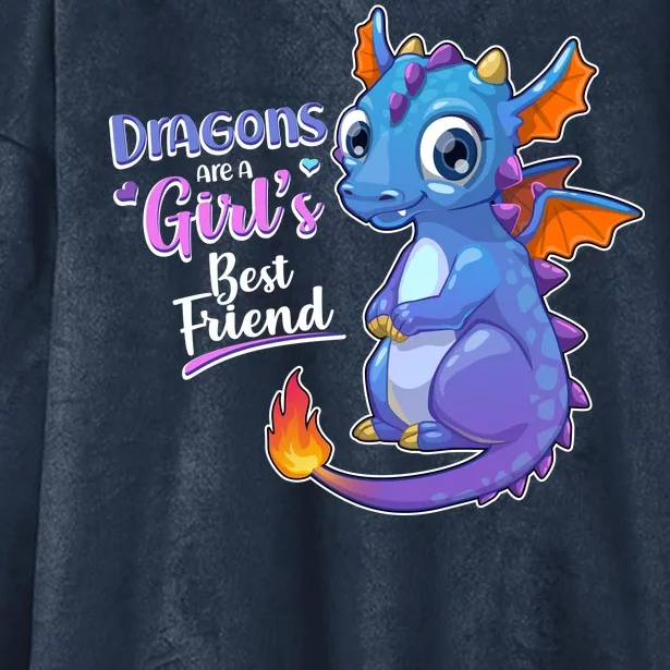 Cute Dragons Are A Girl's Best Friend Hooded Wearable Blanket