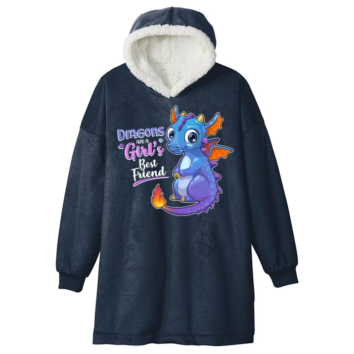 Cute Dragons Are A Girl's Best Friend Hooded Wearable Blanket