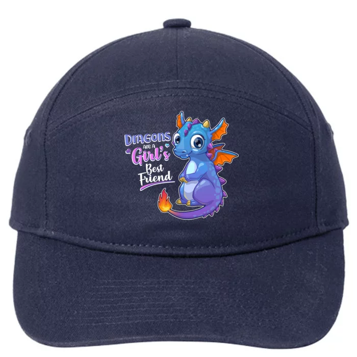 Cute Dragons Are A Girl's Best Friend 7-Panel Snapback Hat