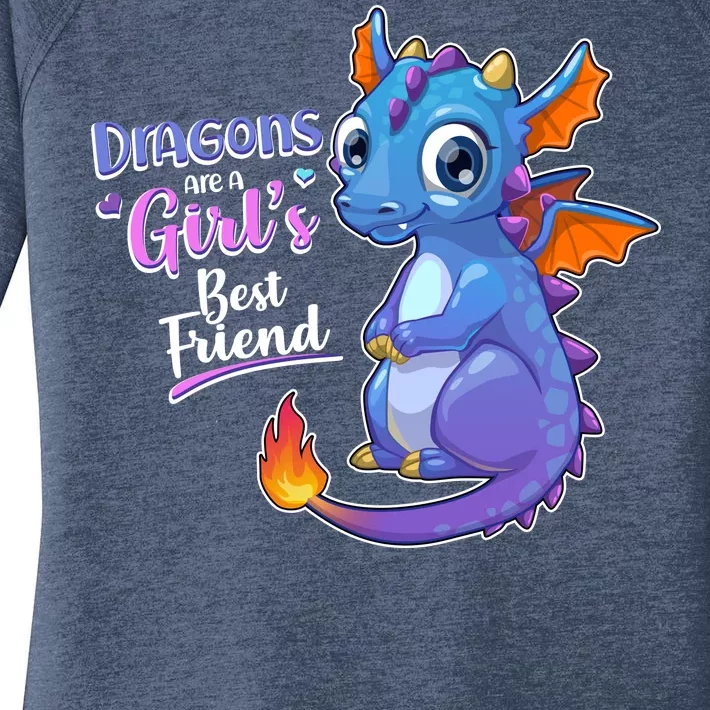 Cute Dragons Are A Girl's Best Friend Women's Perfect Tri Tunic Long Sleeve Shirt