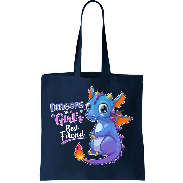 Cute Dragons Are A Girl's Best Friend Tote Bag