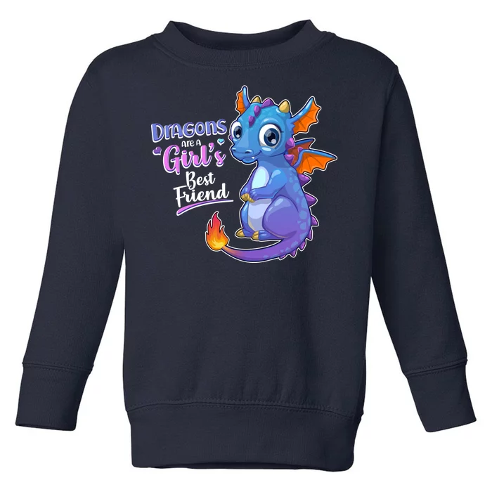 Cute Dragons Are A Girl's Best Friend Toddler Sweatshirt