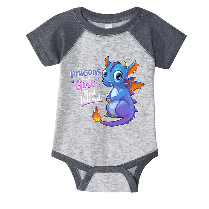 Cute Dragons Are A Girl's Best Friend Infant Baby Jersey Bodysuit