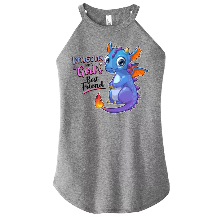 Cute Dragons Are A Girl's Best Friend Women’s Perfect Tri Rocker Tank