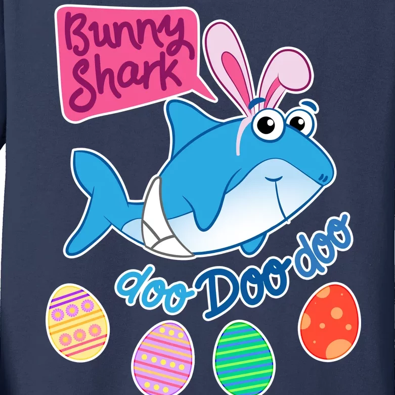 Cute Easter Baby Shark Doo Doo Doo Kids Long Sleeve Shirt