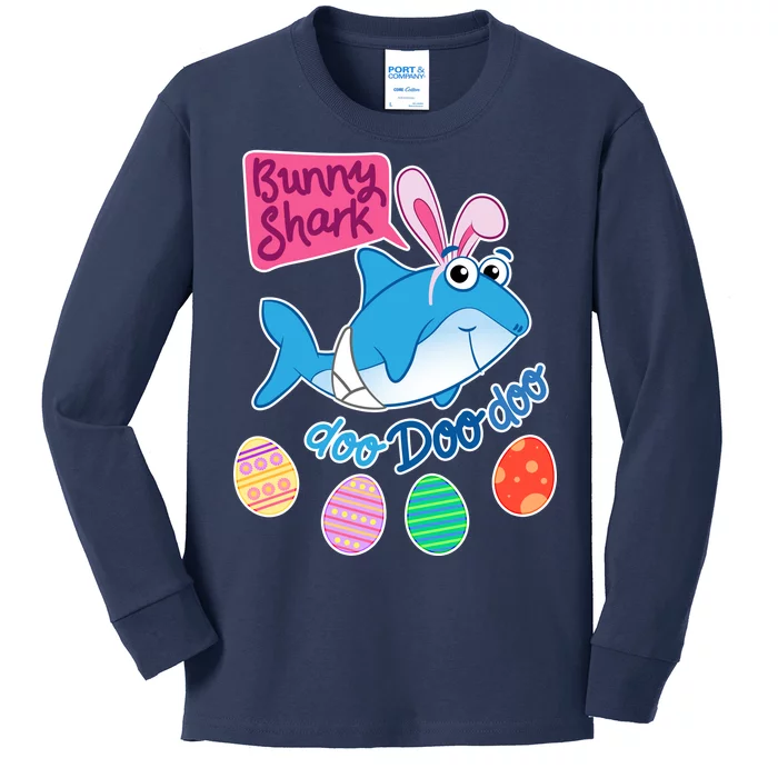 Cute Easter Baby Shark Doo Doo Doo Kids Long Sleeve Shirt