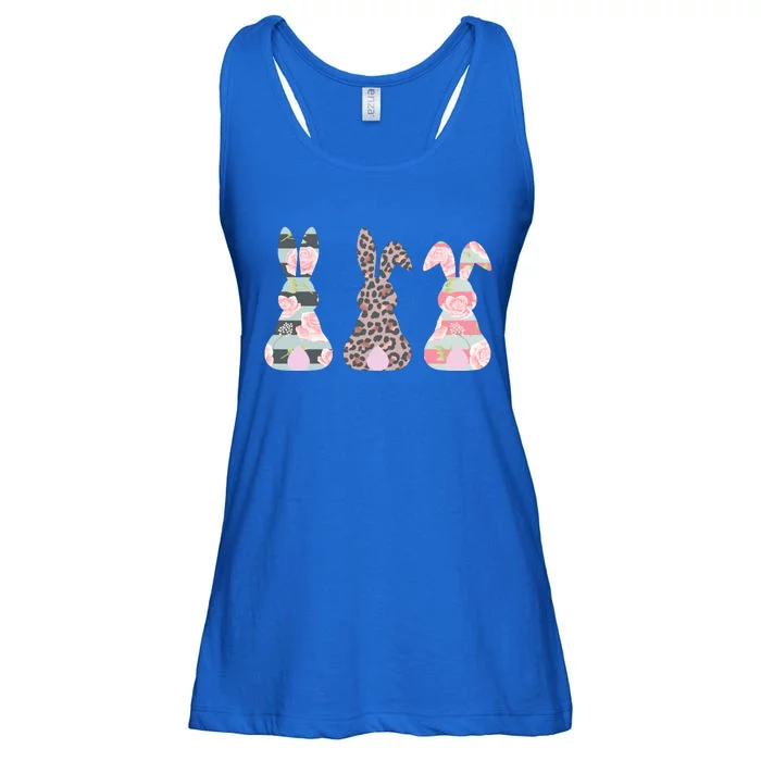 Cute Easter Bunnies Rose Stripe Leopard Patterns Ladies Essential Flowy Tank