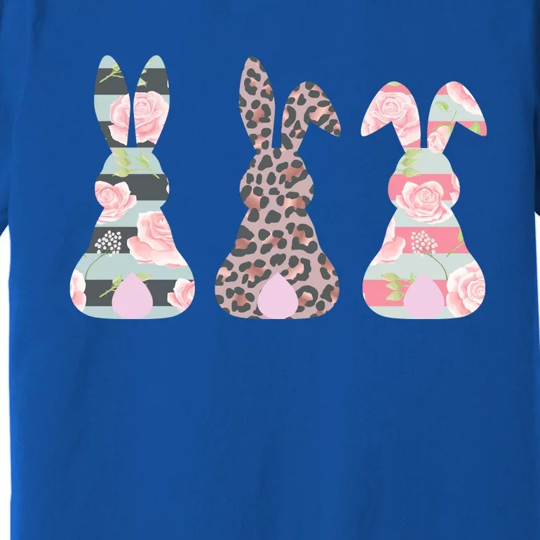 Cute Easter Bunnies Rose Stripe Leopard Patterns Premium T-Shirt