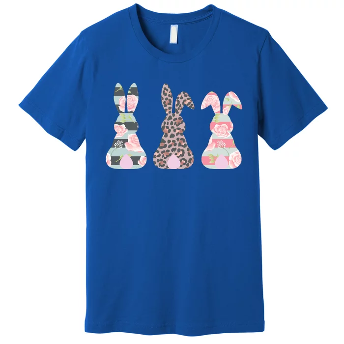 Cute Easter Bunnies Rose Stripe Leopard Patterns Premium T-Shirt