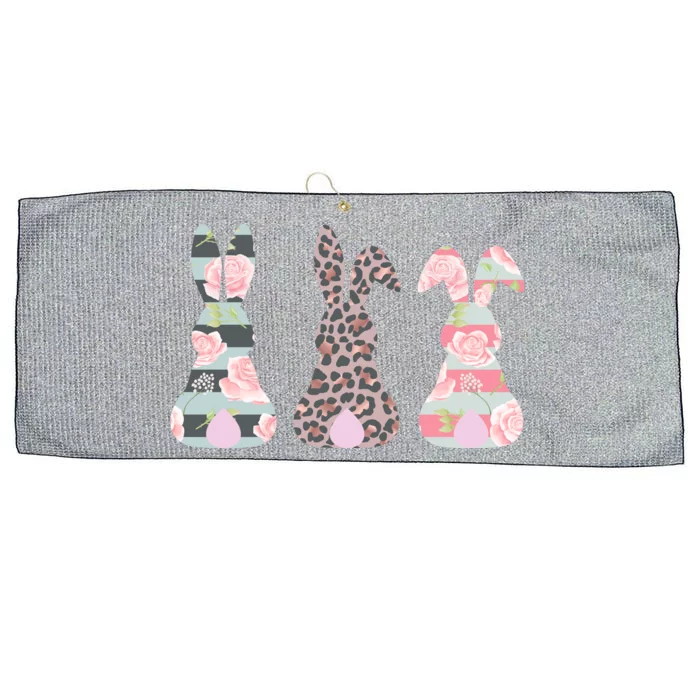 Cute Easter Bunnies Rose Stripe Leopard Patterns Large Microfiber Waffle Golf Towel