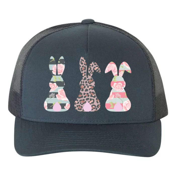 Cute Easter Bunnies Rose Stripe Leopard Patterns Yupoong Adult 5-Panel Trucker Hat