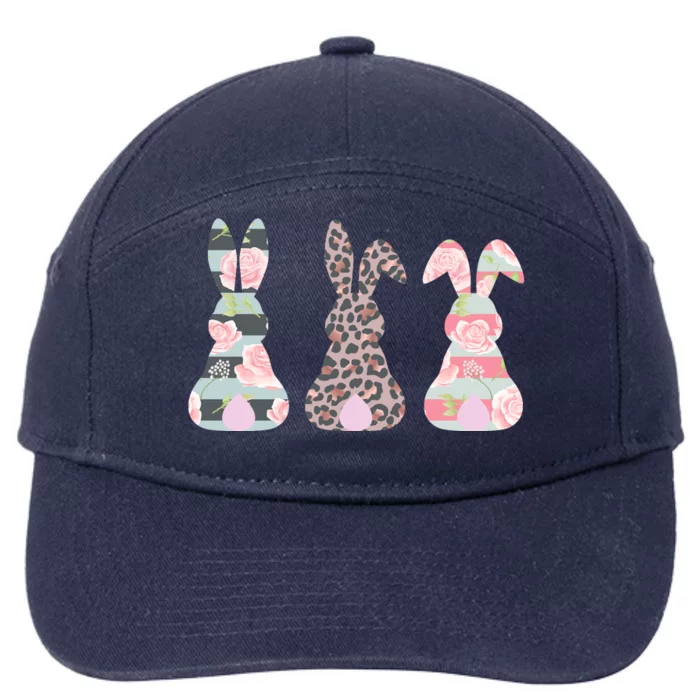 Cute Easter Bunnies Rose Stripe Leopard Patterns 7-Panel Snapback Hat