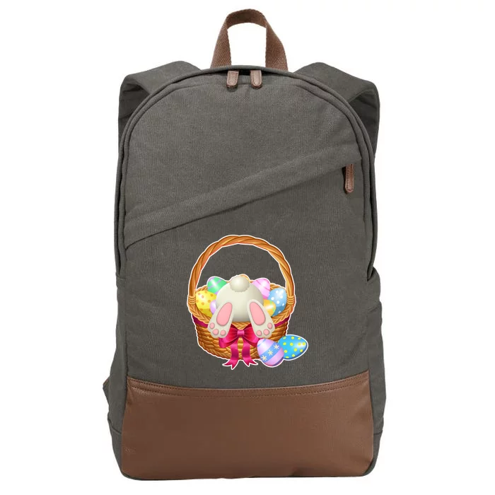 Cute Easter Bunny Basket Cotton Canvas Backpack