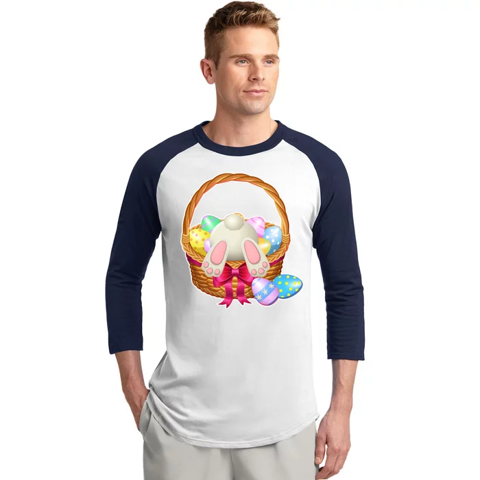 Cute Easter Bunny Basket Baseball Sleeve Shirt