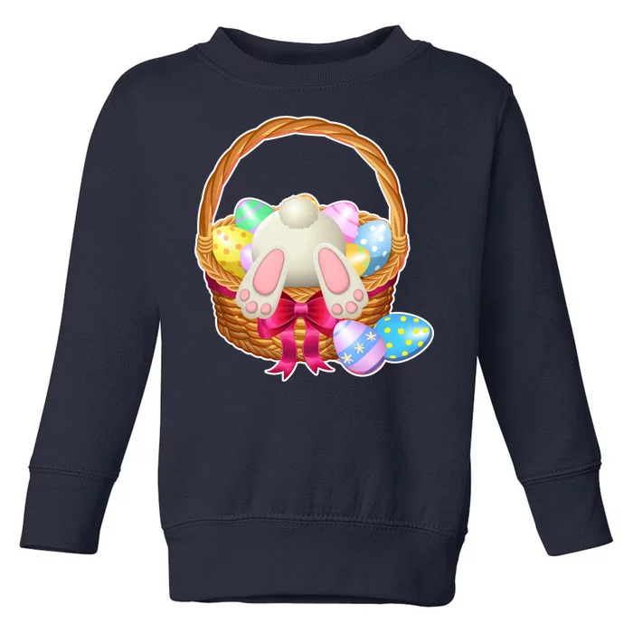 Cute Easter Bunny Basket Toddler Sweatshirt